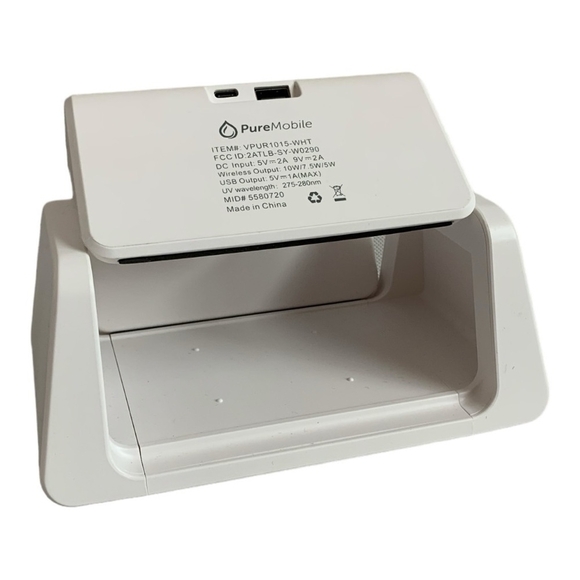 PureMobile VPUR1015 UV Alarm Clock Cell Phone Sterilizer With Wireless Charger - Picture 4 of 5